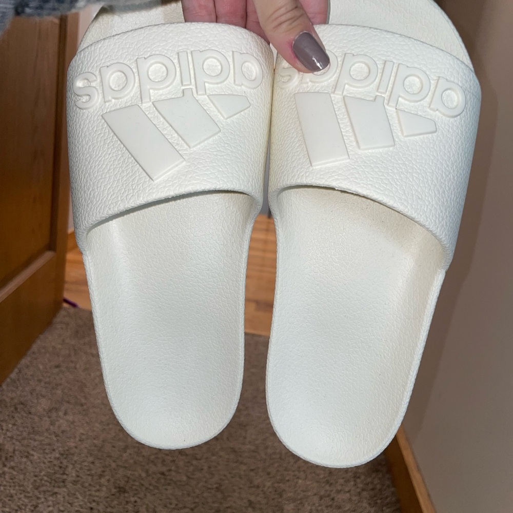 Adidas Women's Cream Slide Slippers